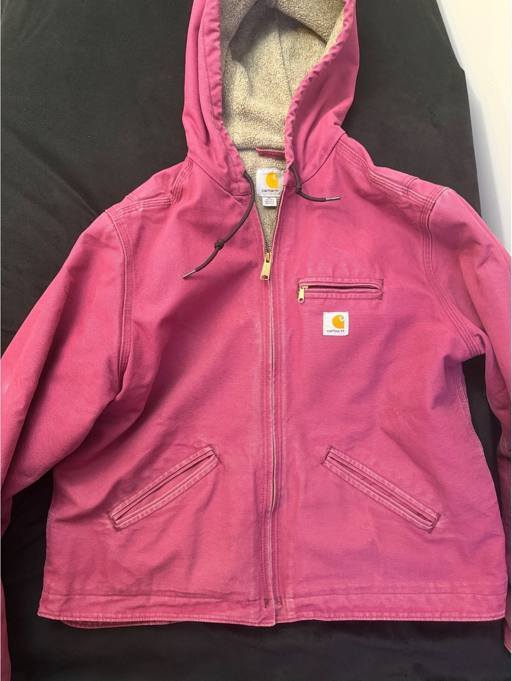 Carhartt WJ141 Pink Sherpa Jacket Women’s XL Vintage Rare